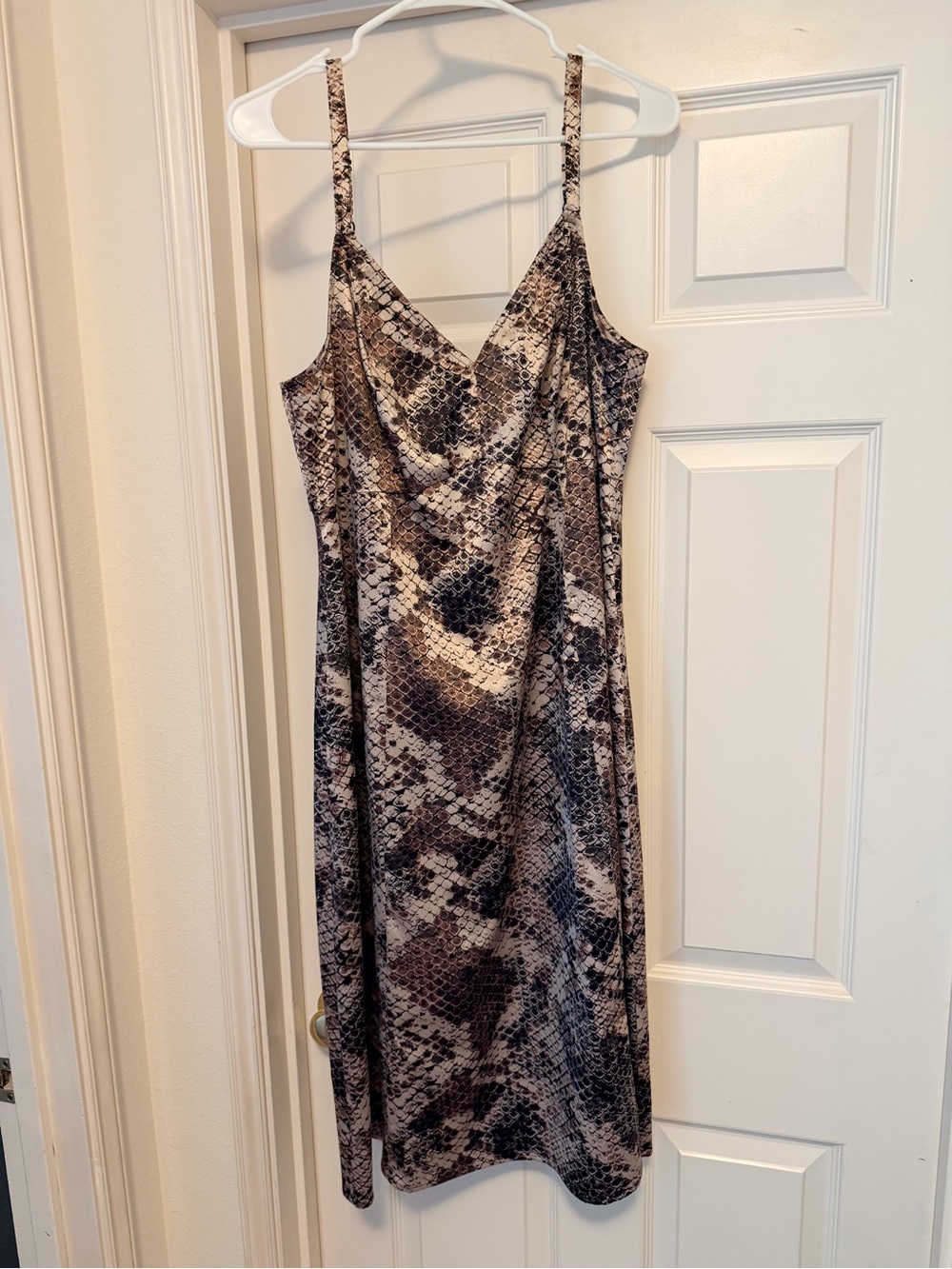 torrid Brown and Cream Snake Print Midi Dress
